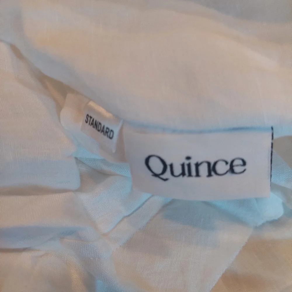 Quince Linen White Flange Standard Shams! Set Of 2 (N34) - Picture 9 of 11